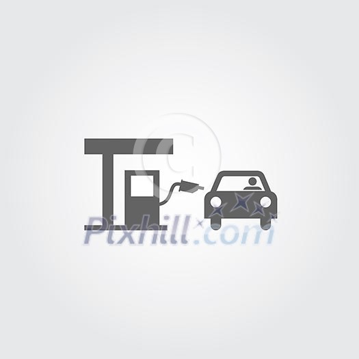 Gas station sign on gray background Gas station sign on gray background