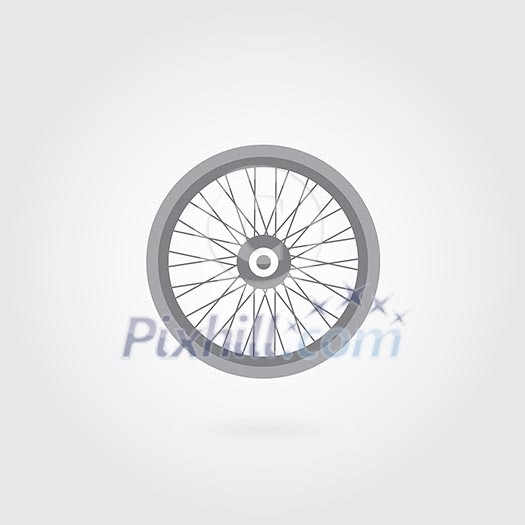 bicycle wheel symbol on gray background bicycle wheel symbol on gray background