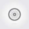 bicycle wheel symbol on gray background 