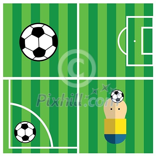 vector soccer field and soccer ball vector soccer field and soccer ball