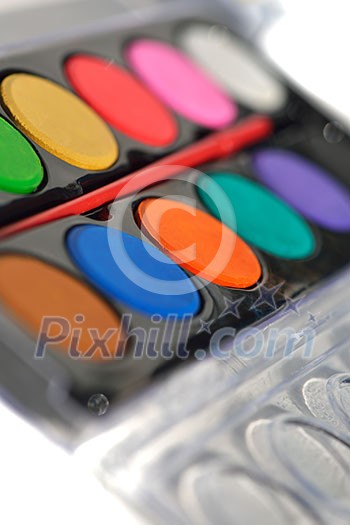 Colored splashes in abstract shape, isolated on white background Colored splashes in abstract shape, isolated on white background