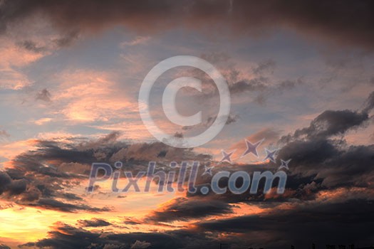 Blue sky with dramatic clouds nature background Blue sky with dramatic clouds nature background