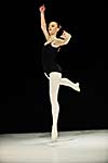 young happy ballet girl ballerina perform dance on stage at ballet school class