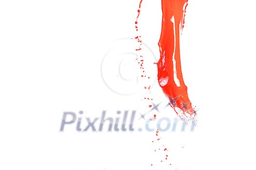 Colored splashes in abstract shape, isolated on white background Colored splashes in abstract shape, isolated on white background
