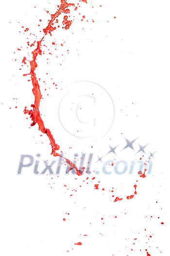 Colored splashes in abstract shape, isolated on white background Colored splashes in abstract shape, isolated on white background