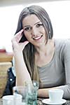 beautiful young woman student portrait while relax on coffee break