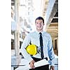 business man Architect engineer manager at construction site project