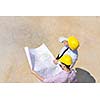 Team of architects people in group  on construciton site check documents and business workflow
