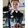pro barman prepare coctail drink and representing nightlife and party event  concept
