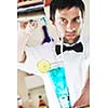 pro barman prepare coctail drink and representing nightlife and party event  concept