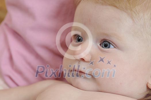 cute little baby indoor closeup portrait cute little baby indoor closeup portrait
