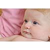 cute little baby indoor closeup portrait