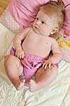 cute little baby indoor closeup portrait