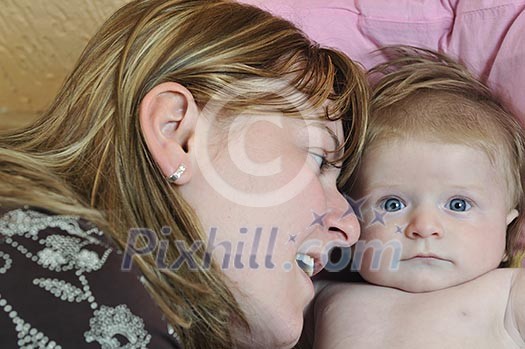 young mother and cute baby young mother and cute baby