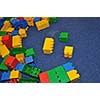 colorful brick toy background in child playground