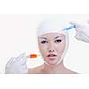 woman skincare and health concept with botox injection 