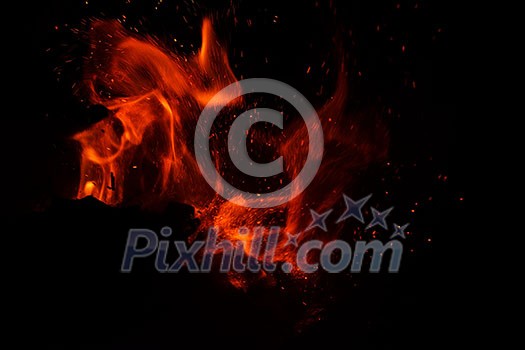 fire flame background pater frame on black background fire flame background pater frame on black background