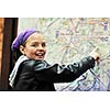 girl with city map navigation panel