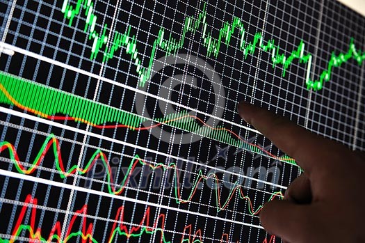 stock market graph on big lcd display closeup macro stock market graph on big lcd display closeup macro