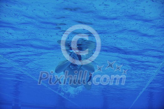 sport swimming pool underwater with blue color and swimmers sport swimming pool underwater with blue color and swimmers