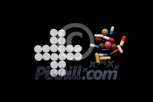 pharmacy concept with pills pharmacy concept with pills