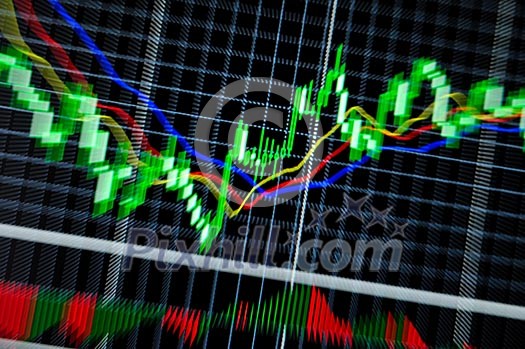 stock market graph on big lcd display closeup macro stock market graph on big lcd display closeup macro
