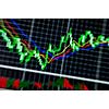 stock market graph on big lcd display closeup macro