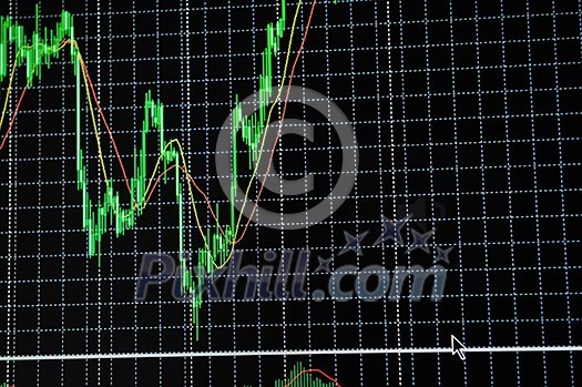 stock market graph on big lcd display closeup macro stock market graph on big lcd display closeup macro