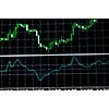 stock market graph on big lcd display closeup macro