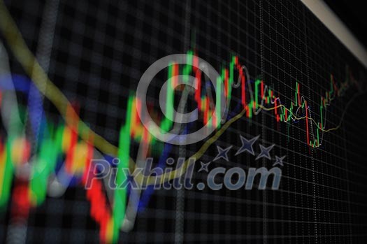 stock market graph on big lcd display closeup macro stock market graph on big lcd display closeup macro