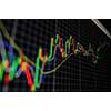stock market graph on big lcd display closeup macro