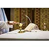 Priest during a wedding ceremony/nuptial mass