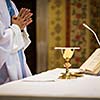 Priest during a wedding ceremony/nuptial mass