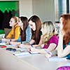 Students in class (color toned image)