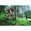 healthy lifestyle and fitness concept with mount bike man outdoor