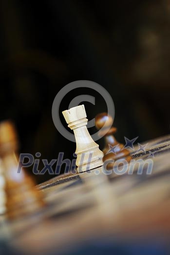 chess figures arranged on chess table closeup chess figures arranged on chess table closeup