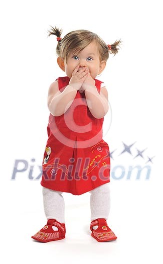 one happy baby child isolated on white background one happy baby child isolated on white background