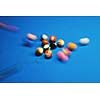billiard sport game balls on blue table on billiard club ready to play