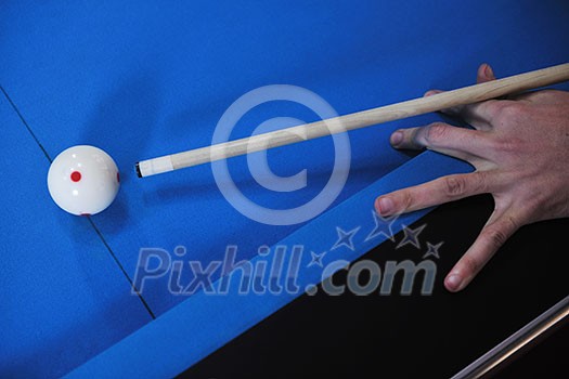 young pro billiard player finding best solution and right angle at billard or snooker pool sport game young pro billiard player finding best solution and right angle at billard or snooker pool sport game