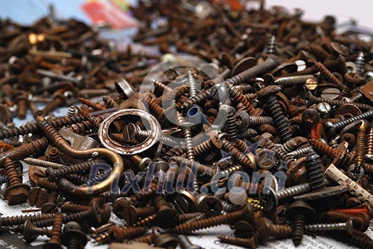 Set of screw and bolt heads Set of screw and bolt heads