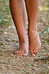 bare foot woman walk outdoor gentle leg 