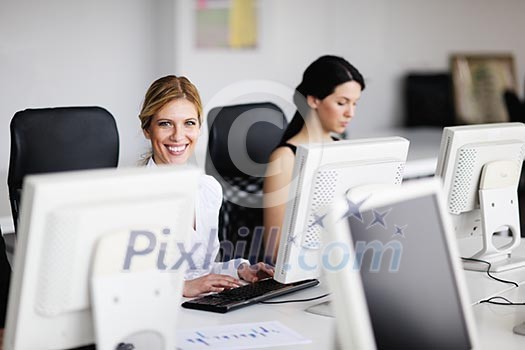 business people group with headphones giving support in help desk office to customers, manager giving training and education instructions business people group with headphones giving support in help desk office to customers, manager giving training and education instructions