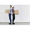 happy Young couple moving in new home