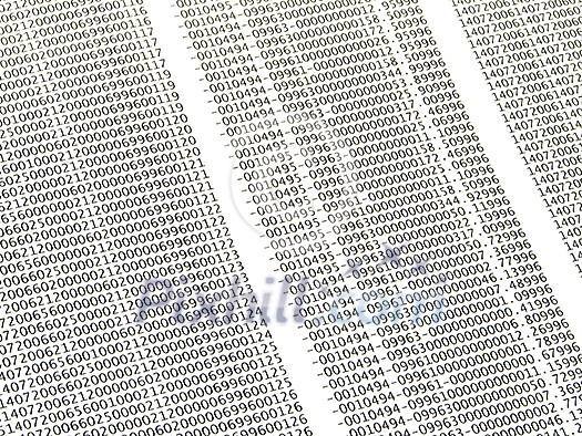 database concept with printed and coded database records database concept with printed and coded database records