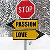 love&passion road sign in nature