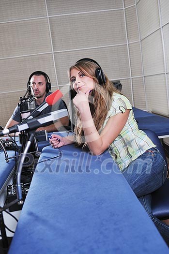radio dj man indoor at radio studio radio dj man indoor at radio studio