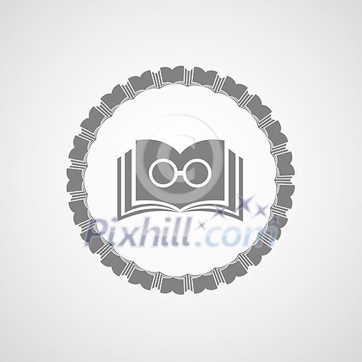 book symbol on gray background book symbol on gray background