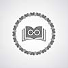 book symbol on gray background 