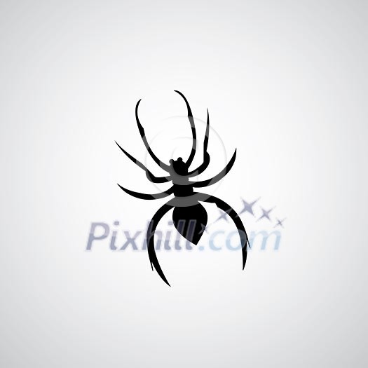 black spider symbol on gray background black spider symbol on gray background