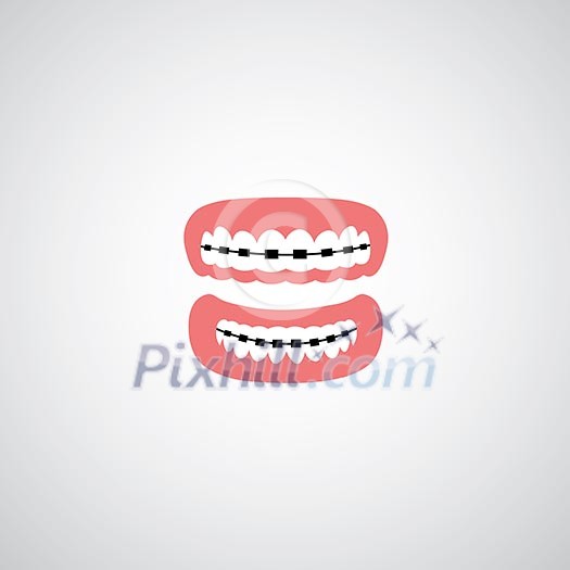 vector orthodontics sign on gray background vector orthodontics sign on gray background